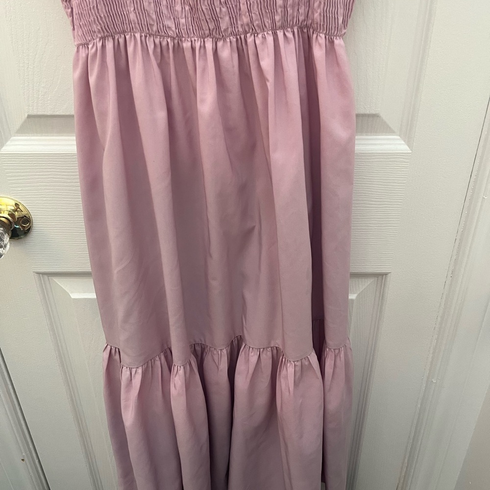 Zara Light Pink Tiered Smocked Maxi Dress - Picture 13 of 15